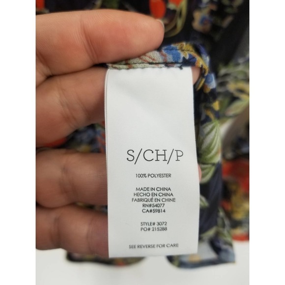 Cabi Blouse Size S Amour Semi Sheer Long Sleeve Button Down Floral Print Black - Picture 6 of 8